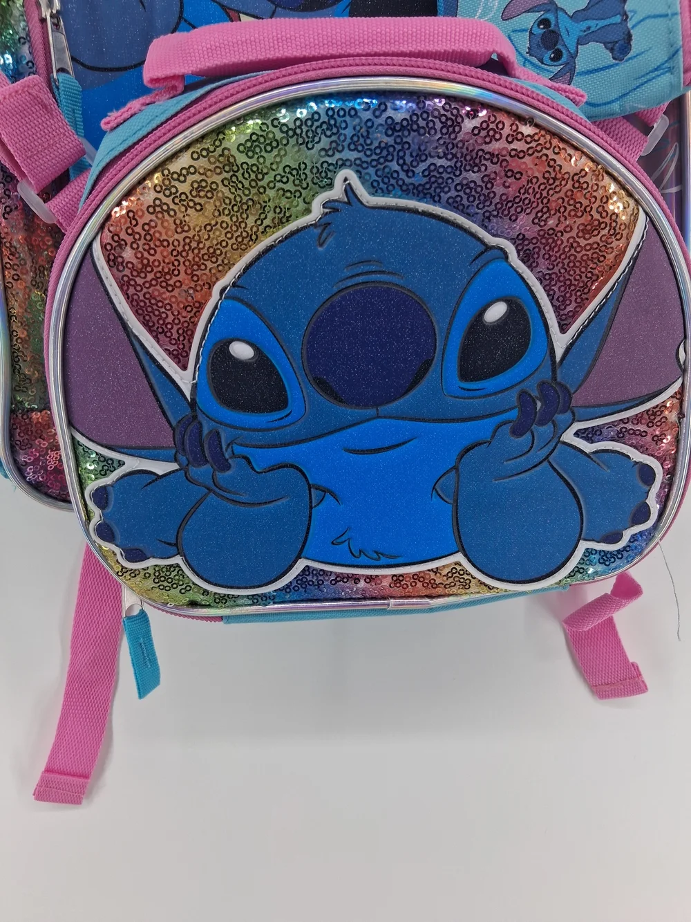 Disney Stitch Kids Backpack Set - Blue, Pink & Multicolor Sequin